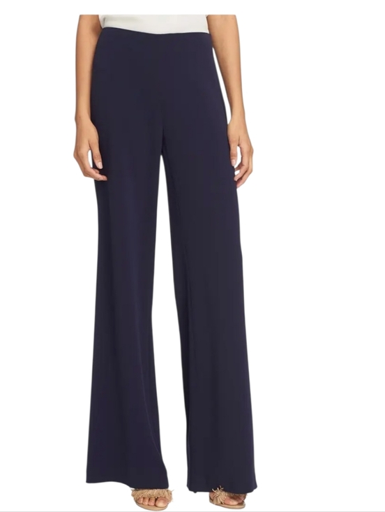 Diane Von Furstenberg Pants - Diane Von Furstenberg Preston Wide Leg Crepe Pants Navy Women's 4 Wideleg Office